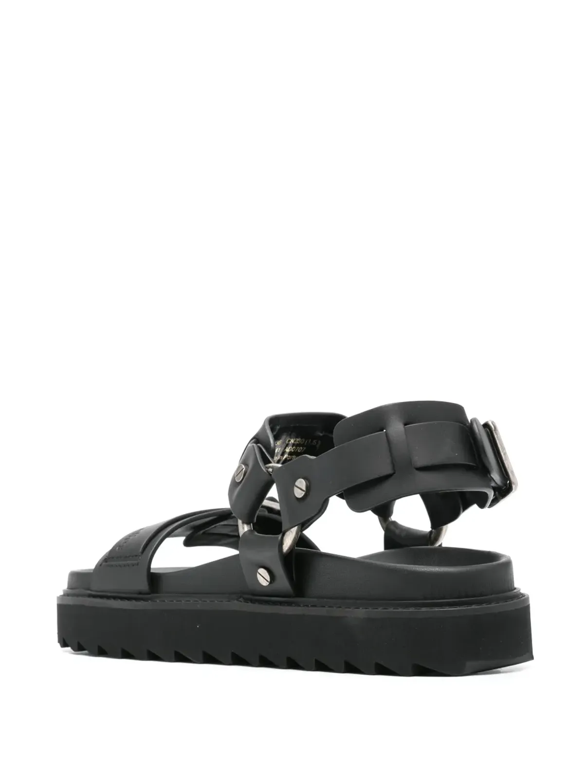 Acne Studios バックル留めレザーサンダル ブラック - 画像3