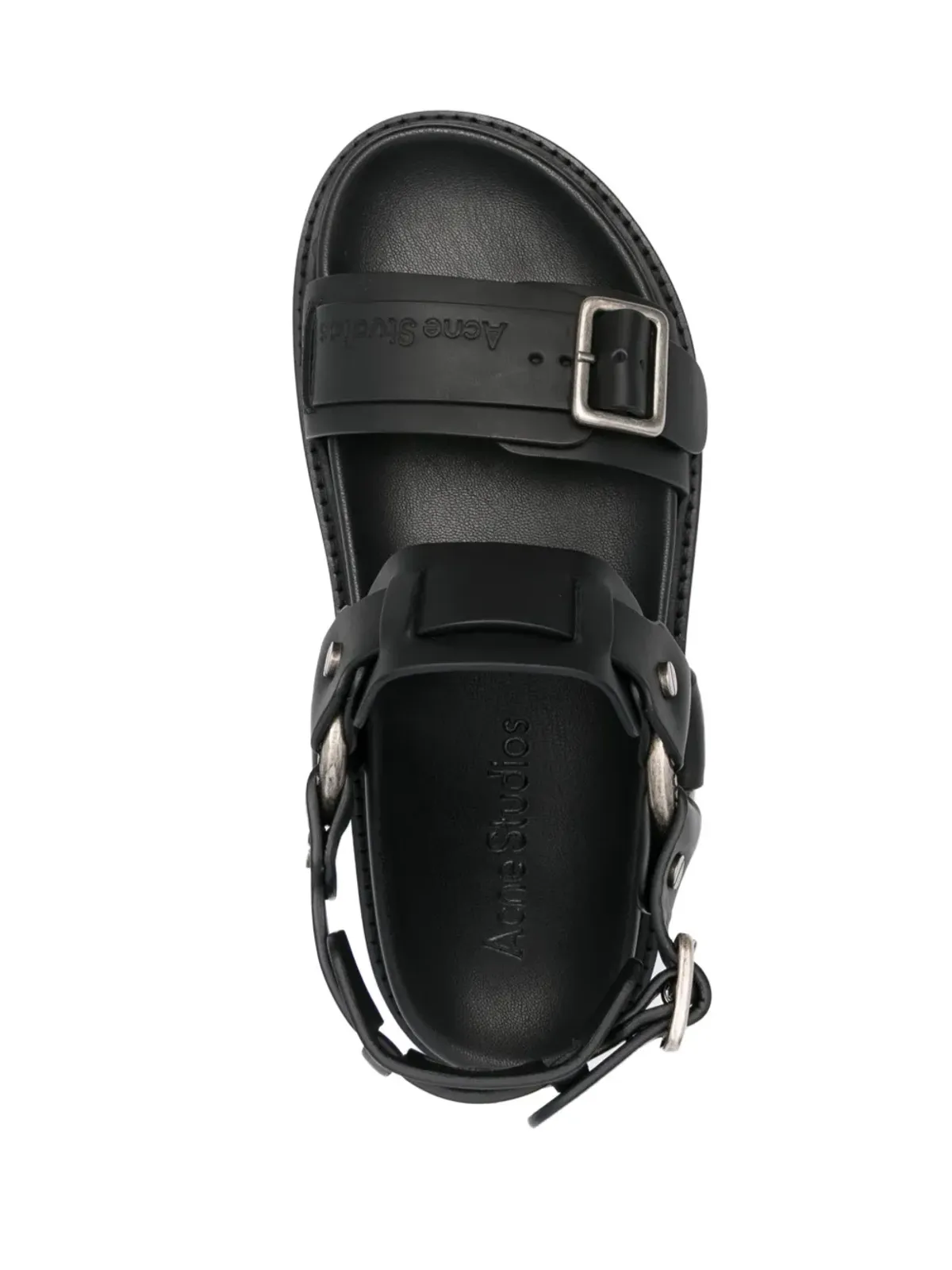 Acne Studios バックル留めレザーサンダル ブラック - 画像4