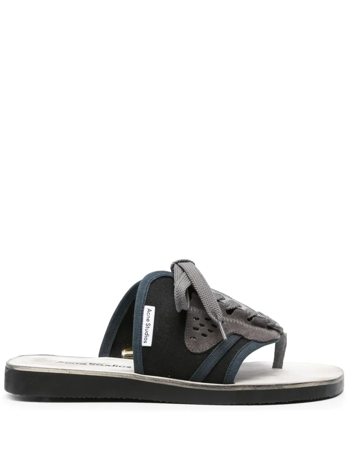 Acne Studios パネルド レースアップ フリップフロップス - ブラック - 画像1
