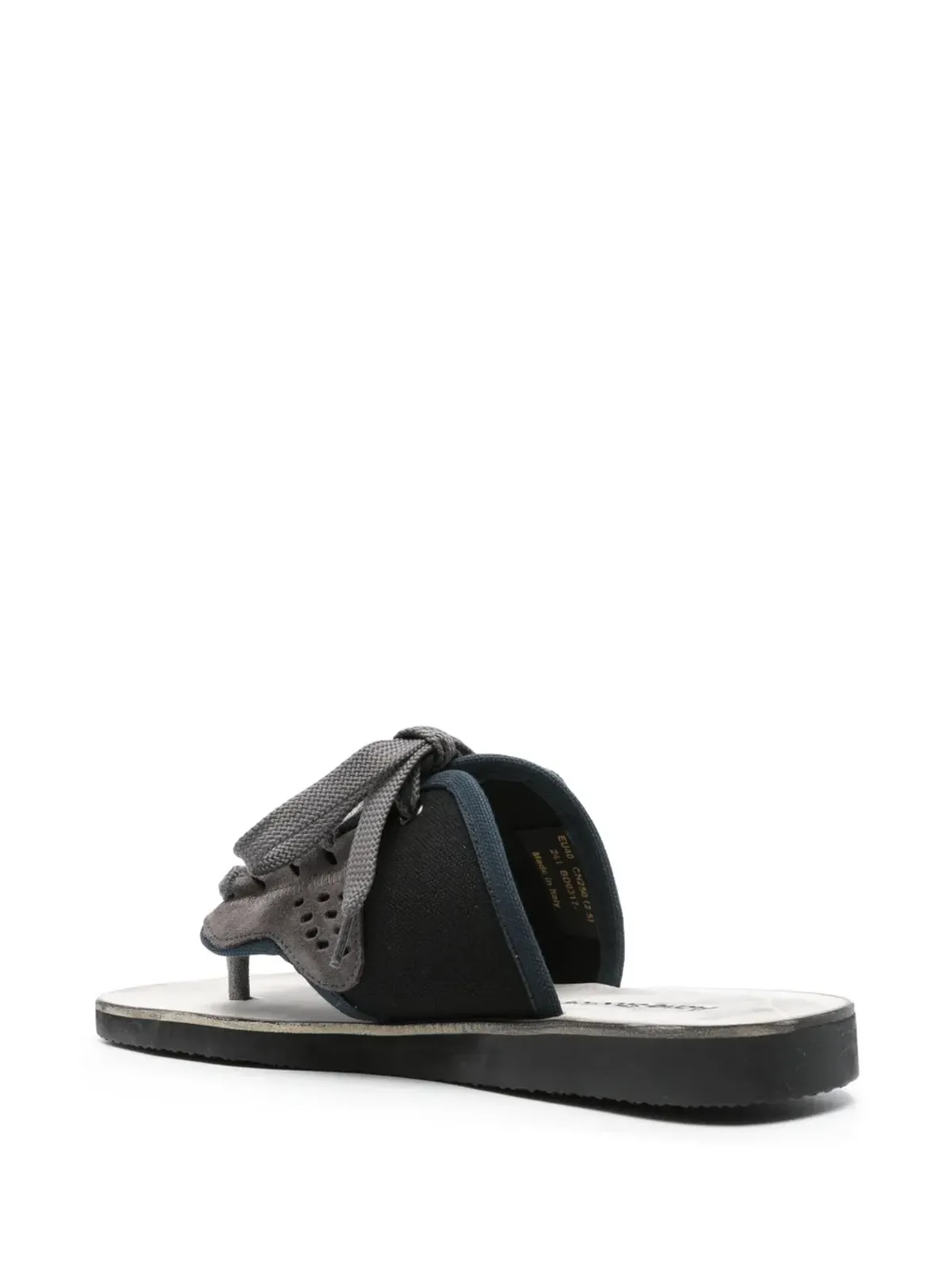 Acne Studios パネルド レースアップ フリップフロップス - ブラック - 画像3