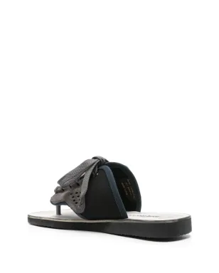 Acne Studios パネルド レースアップ フリップフロップス - ブラック - サムネイル3