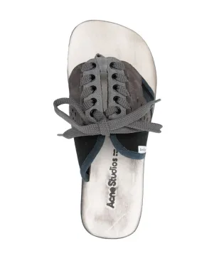 Acne Studios パネルド レースアップ フリップフロップス - ブラック - サムネイル4