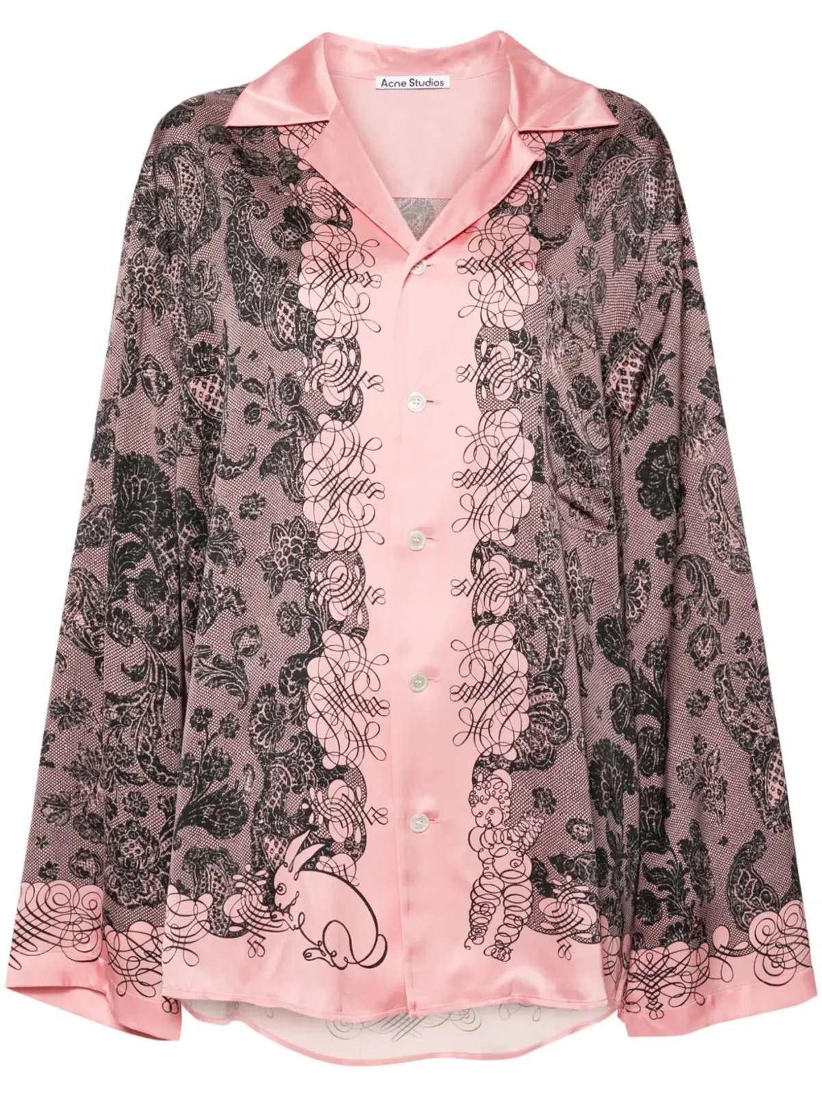 Acne Studios フローラルプリントサテンシャツ - 画像1