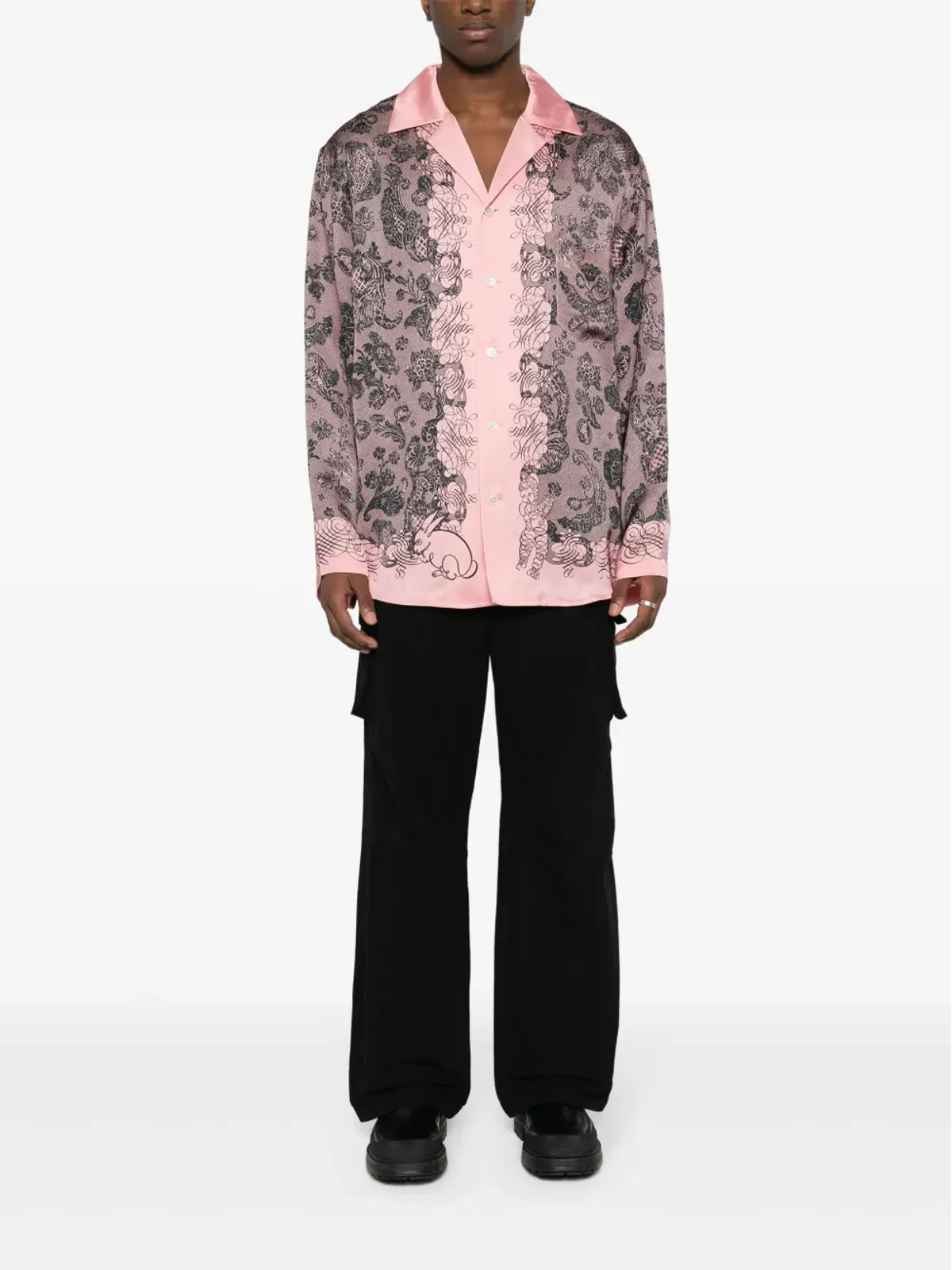 Acne Studios フローラルプリントサテンシャツ - 画像2