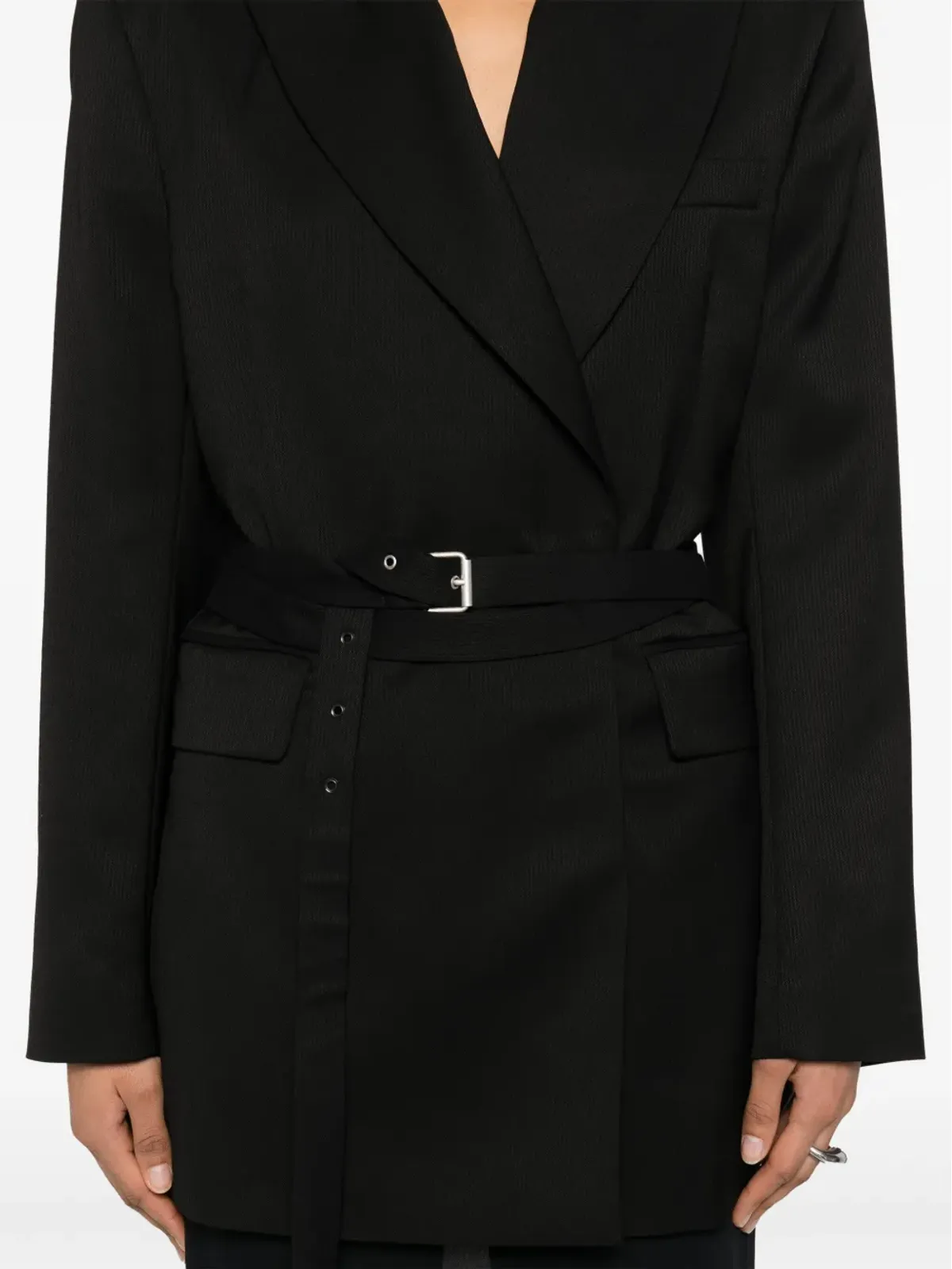 Acne Studios ダブルブレスト ヘリンボーン ブレザー - ブラック - 画像5
