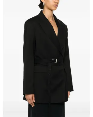 Acne Studios ダブルブレスト ヘリンボーン ブレザー - ブラック - サムネイル3