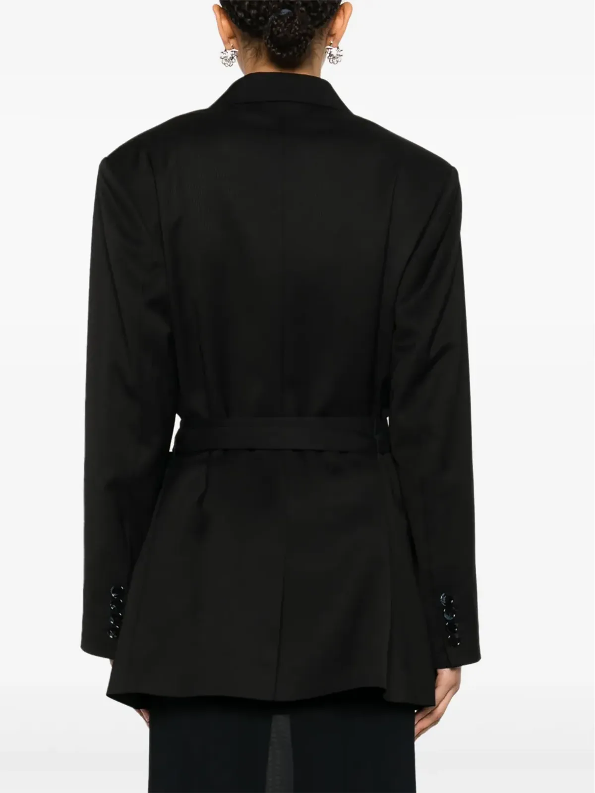 Acne Studios ダブルブレスト ヘリンボーン ブレザー - ブラック - 画像4