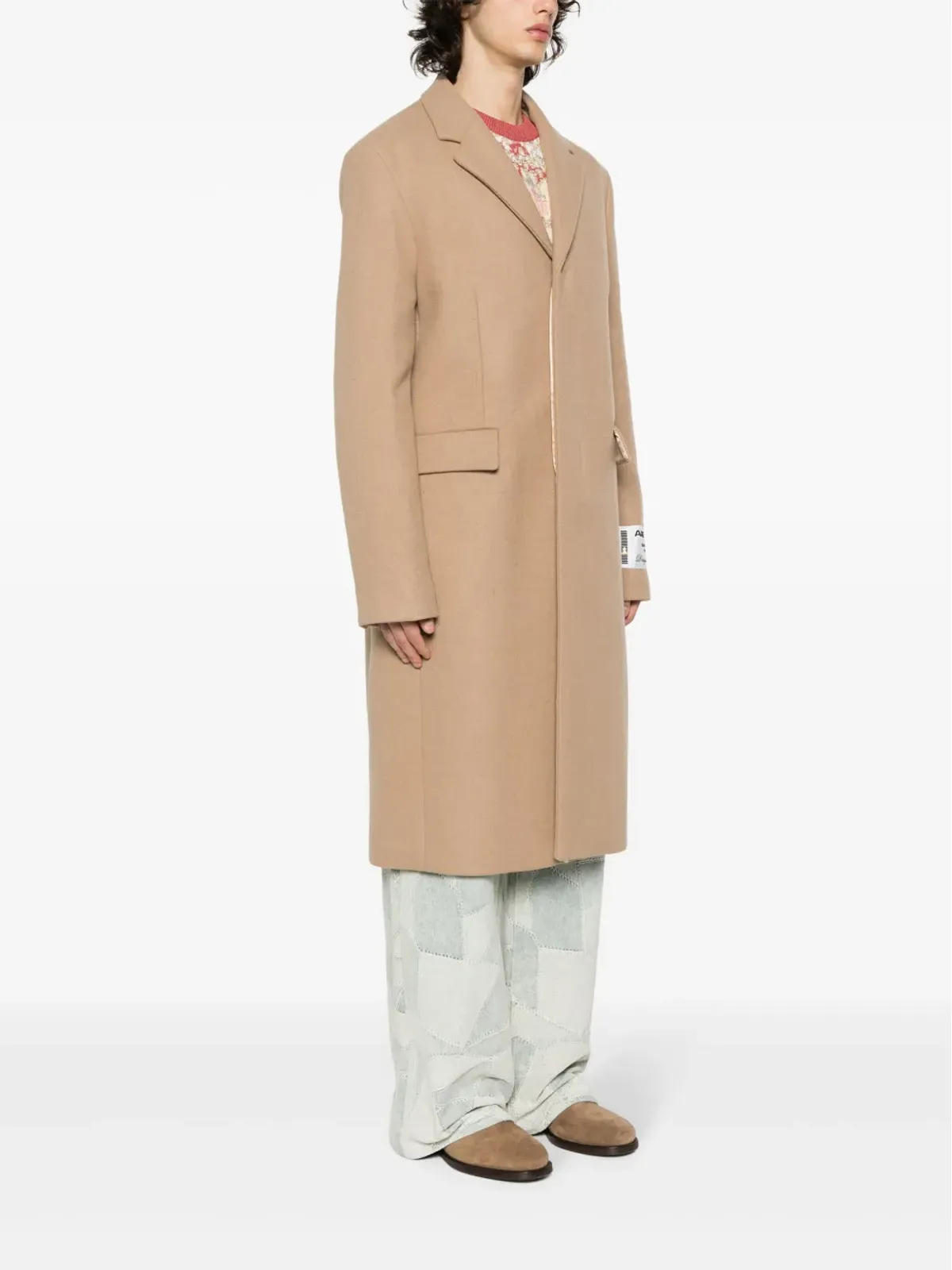 Acne Studios シングルブレスト ウールブレンド コート - ブラウン - 画像3