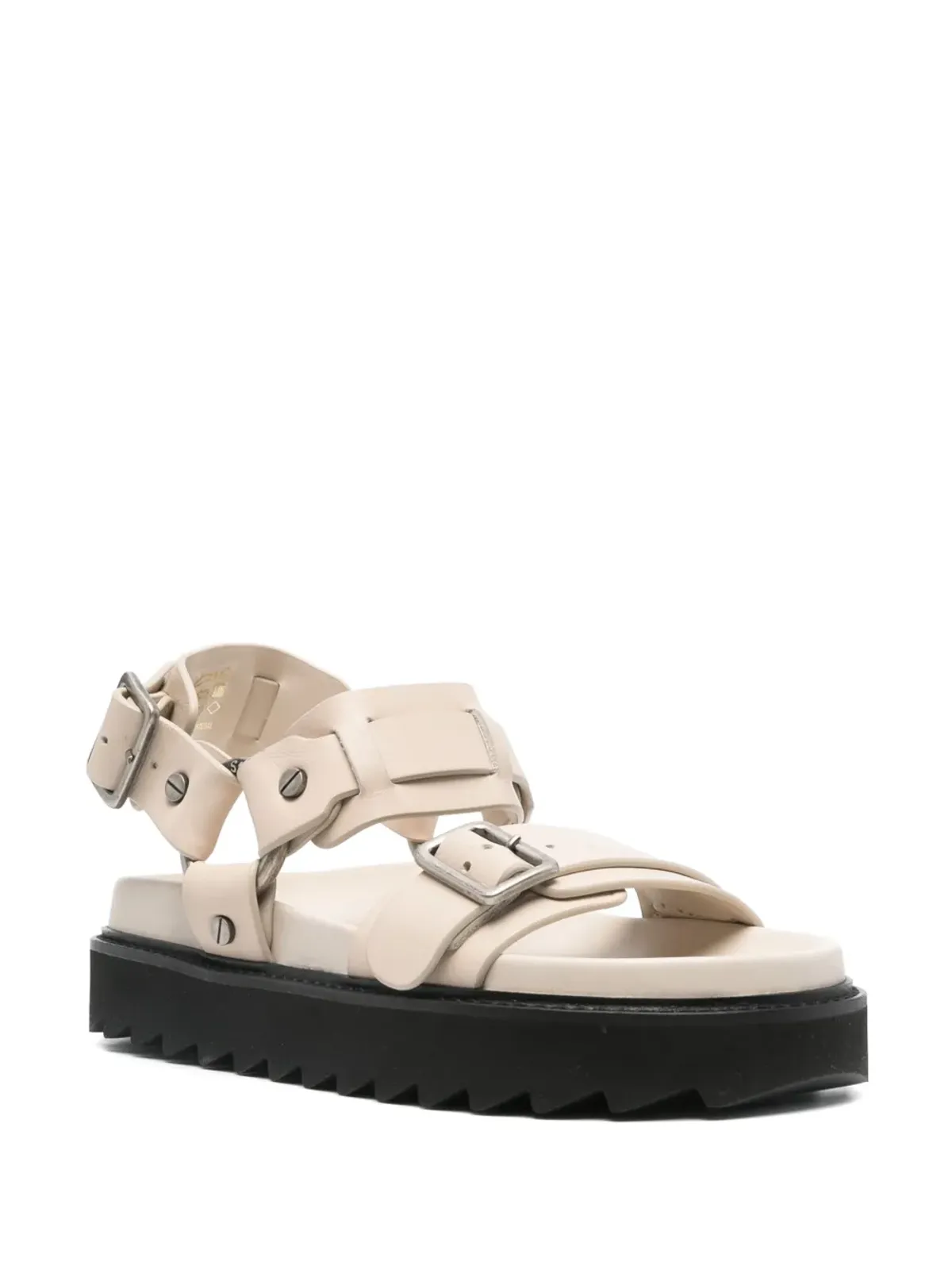 Acne Studios レザーのバックルサンダル - ニュートラルカラー - 画像2