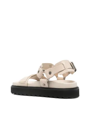 Acne Studios レザーのバックルサンダル - ニュートラルカラー - サムネイル3