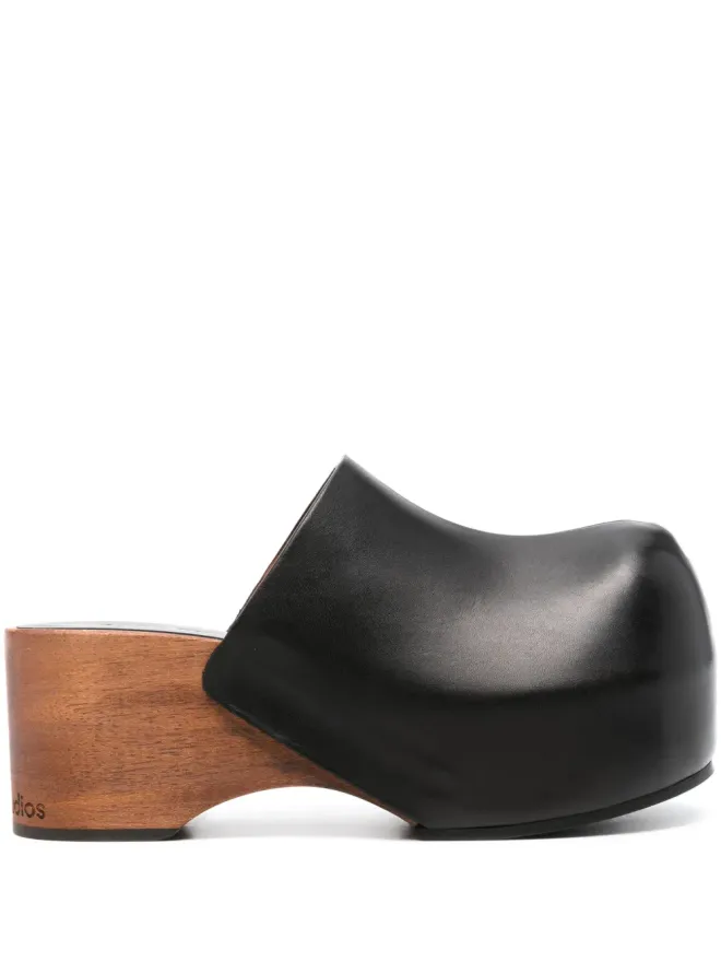 Acne Studios Acne Studios 木製プラットフォーム クロッグ - ブラックの商品画像