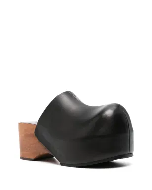 Acne Studios 木製プラットフォーム クロッグ - ブラック - サムネイル2