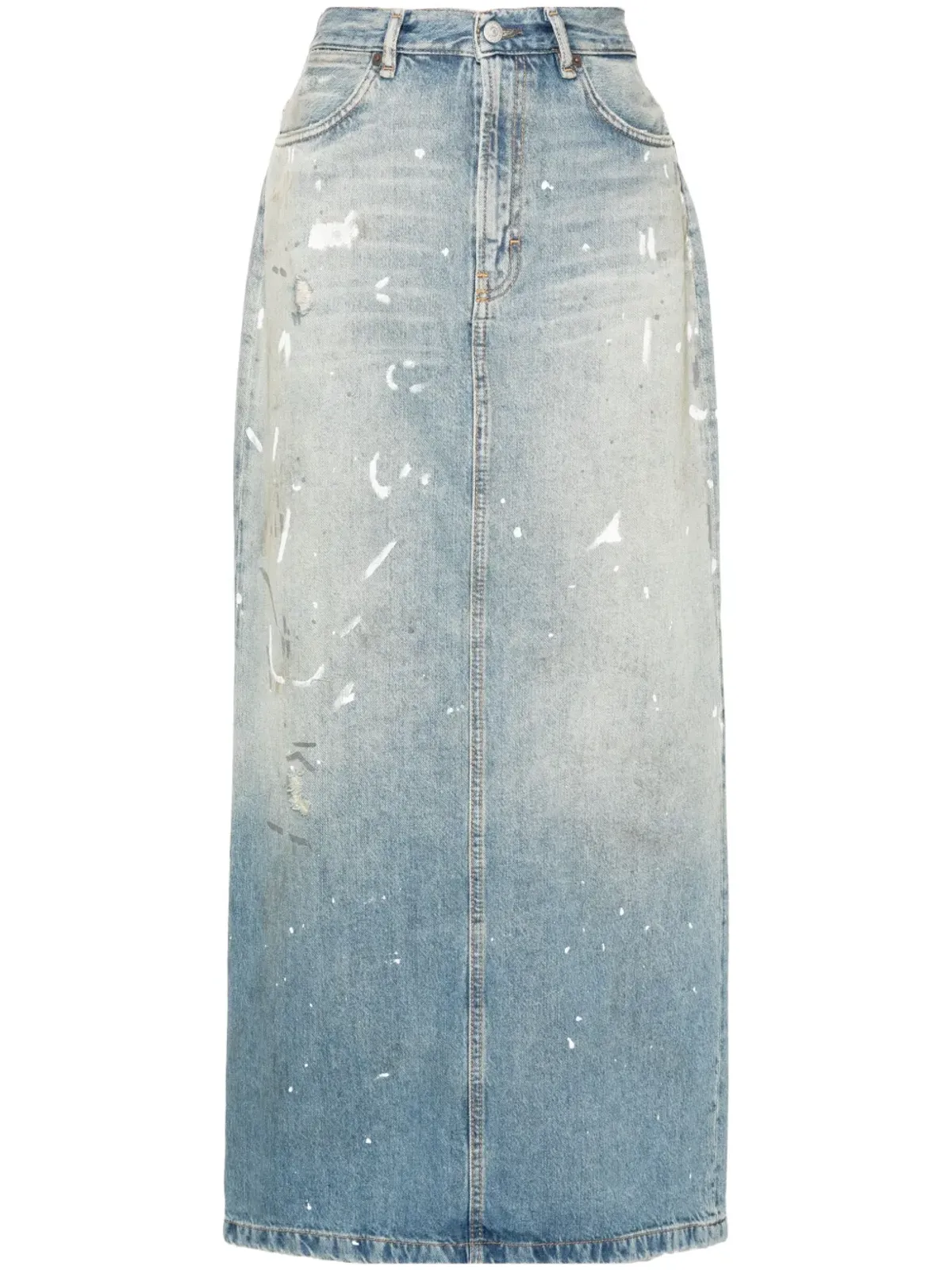 Acne Studios ペイントスプラッター デニム マキシスカート - 画像1