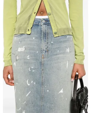 Acne Studios ペイントスプラッター デニム マキシスカート - サムネイル5