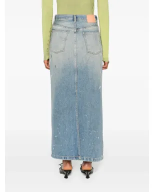 Acne Studios ペイントスプラッター デニム マキシスカート - サムネイル4
