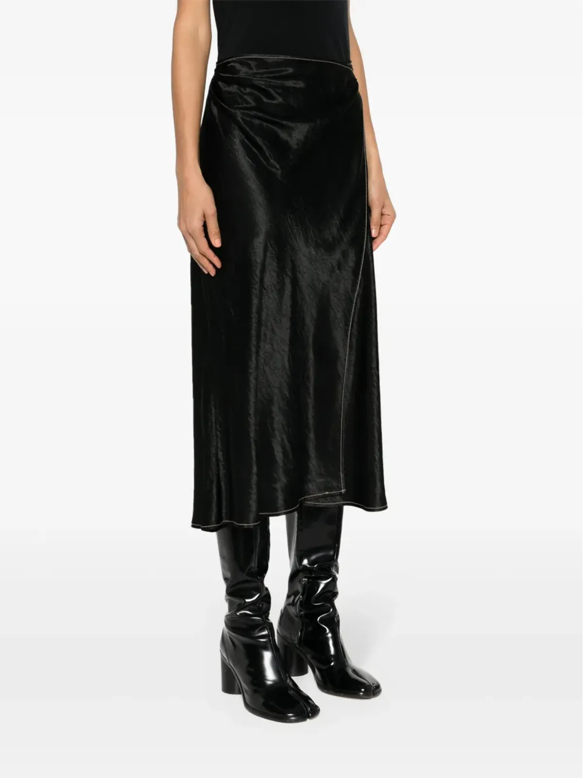 Acne Studios サテン ラップ ミディスカート - 画像3