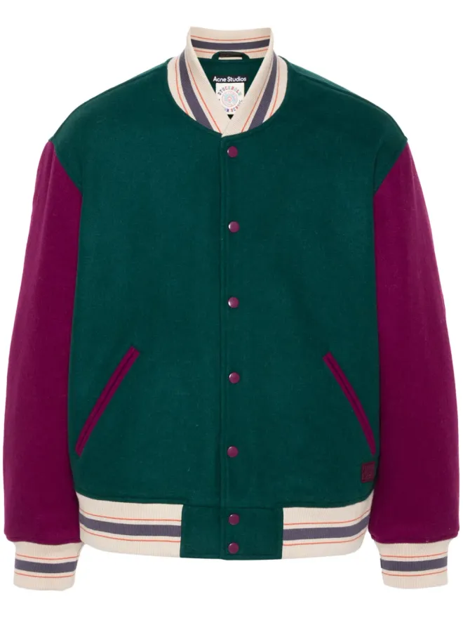 Acne Studios Acne Studios colour-block felted jacket - Greenの商品画像
