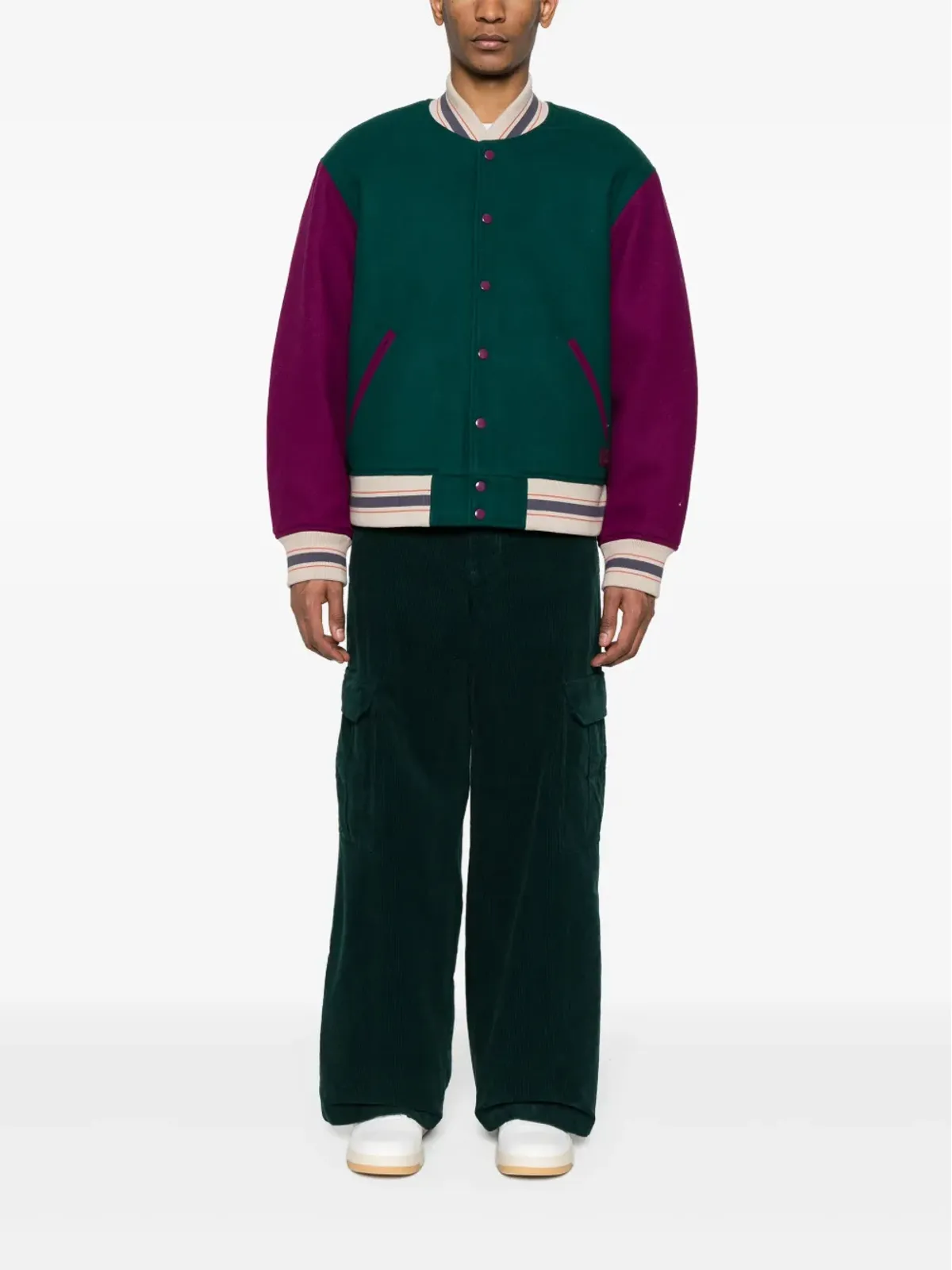Acne Studios colour-block felted jacket - Green - 画像2