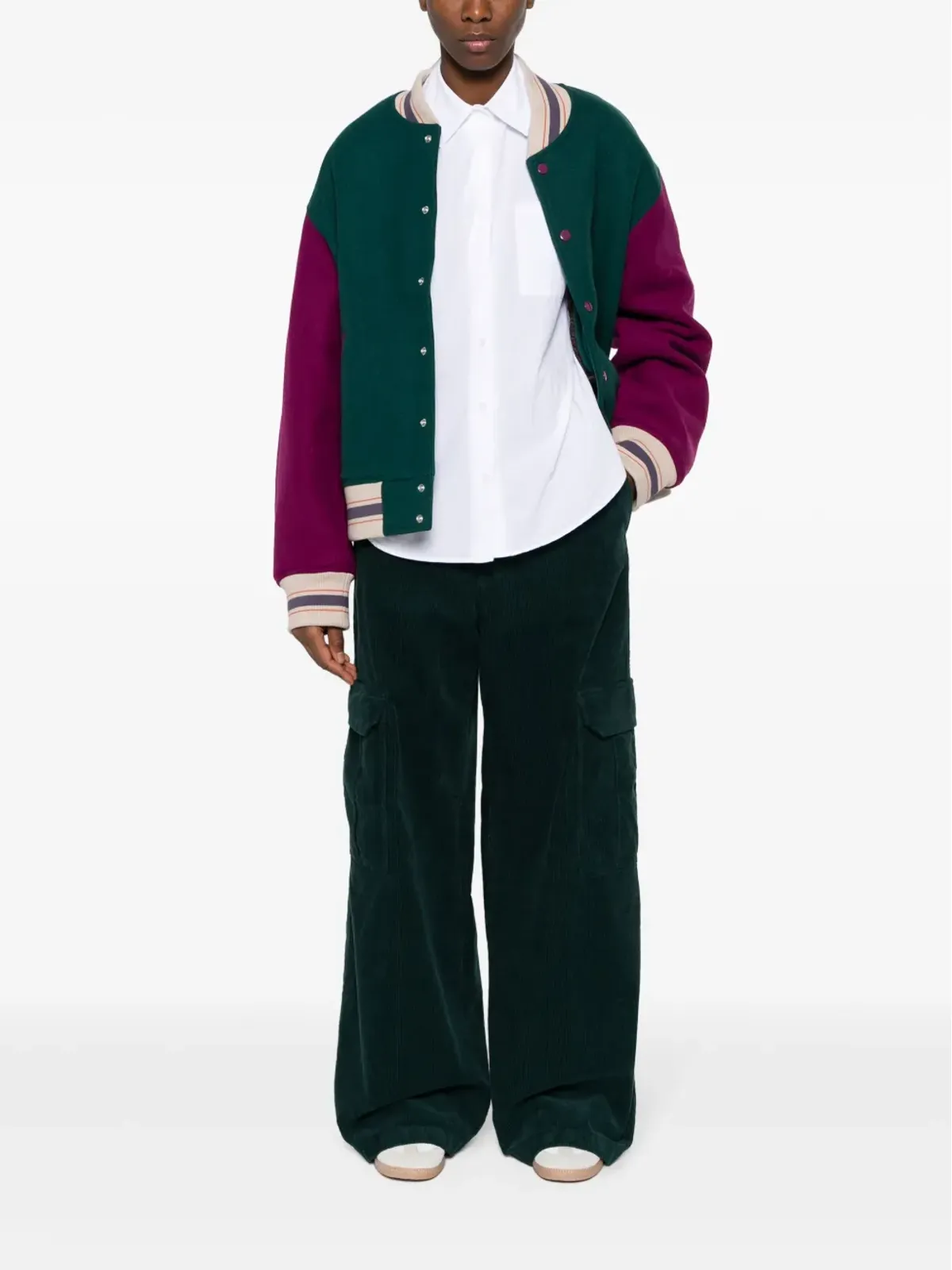 Acne Studios colour-block felted jacket - Green - 画像3