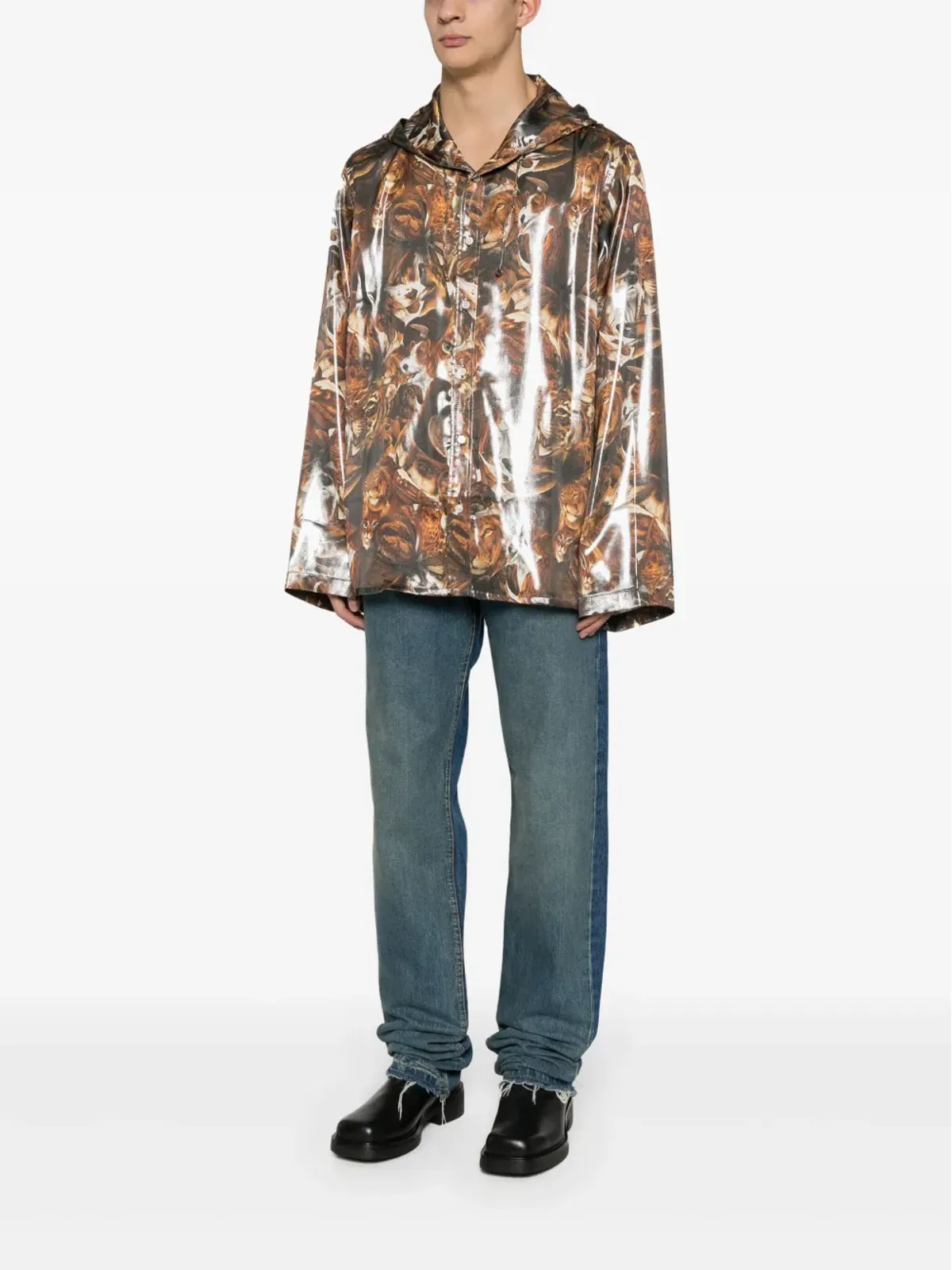 Acne Studios グラフィックプリントのフード付き軽量ジャケット - 画像2