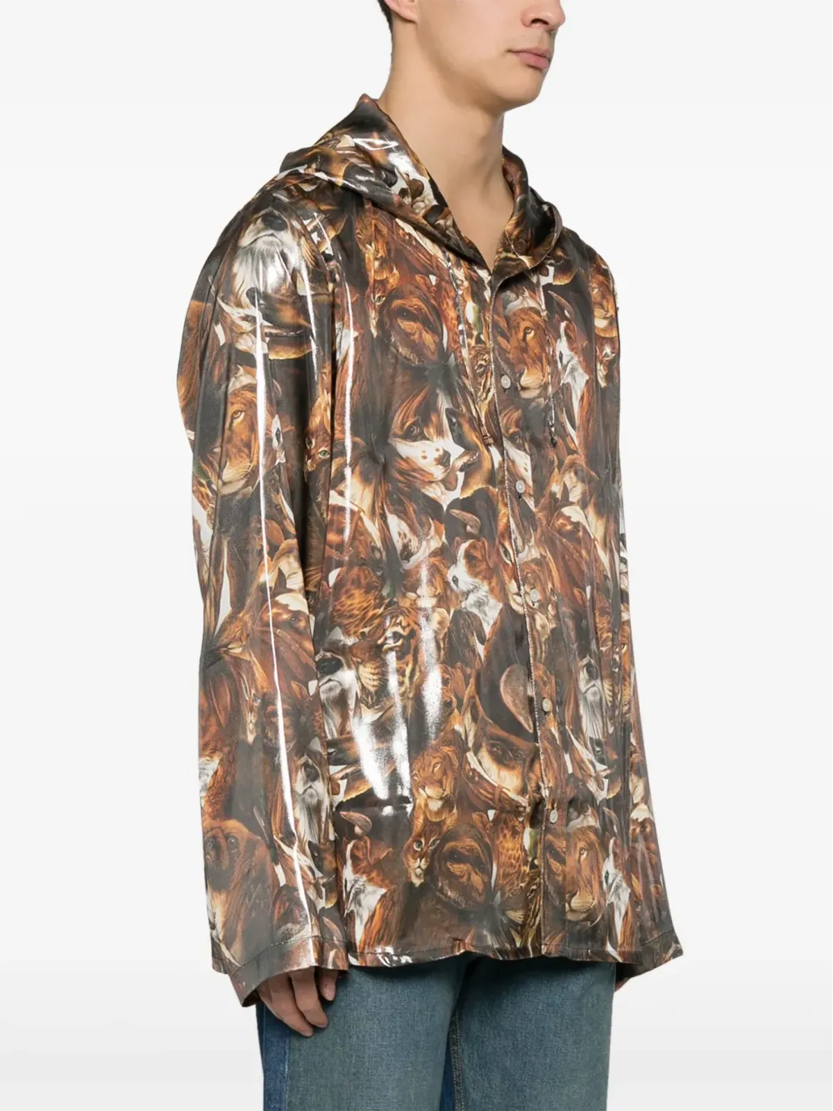 Acne Studios グラフィックプリントのフード付き軽量ジャケット - 画像3