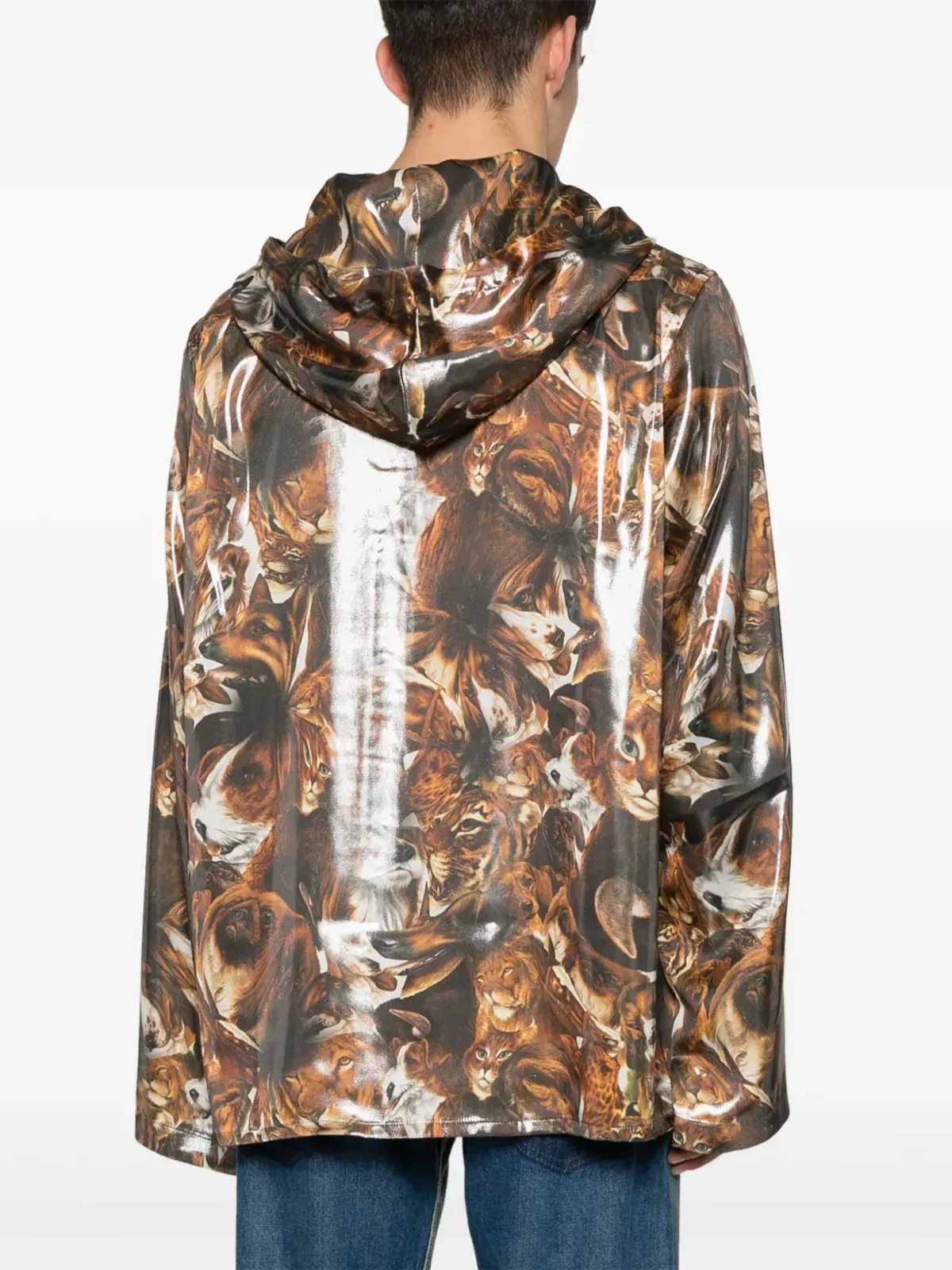 Acne Studios グラフィックプリントのフード付き軽量ジャケット - 画像4