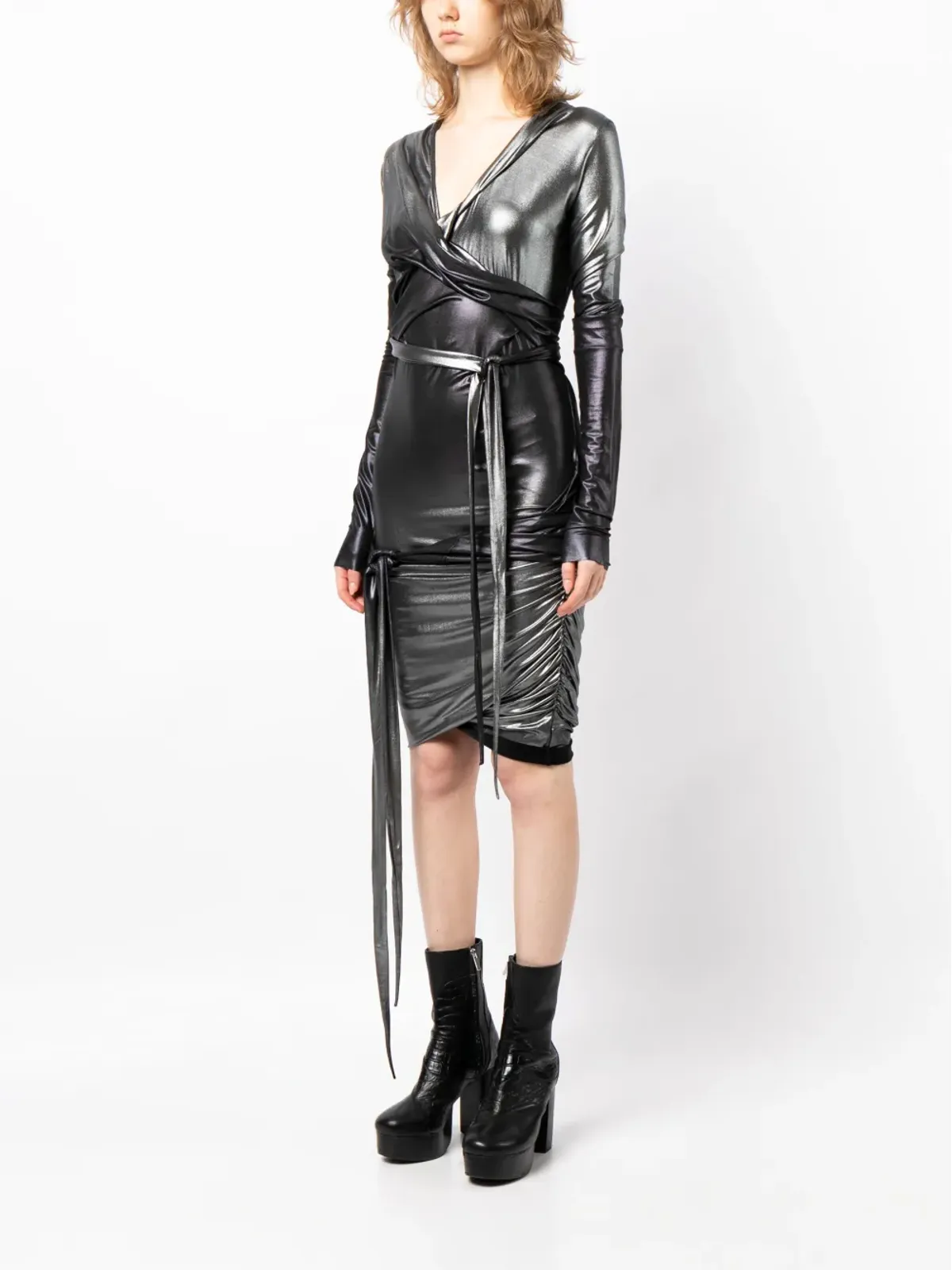 Rick Owens Lilies Luxor Emma アシンメトリックミニドレス - 画像3