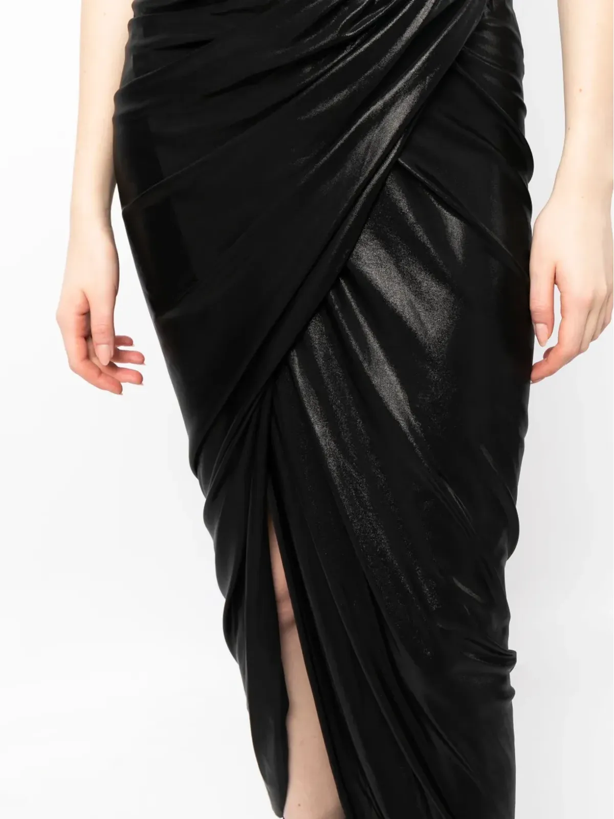 Rick Owens Lilies 高腰ドレープスカート（メタリック） - 画像5