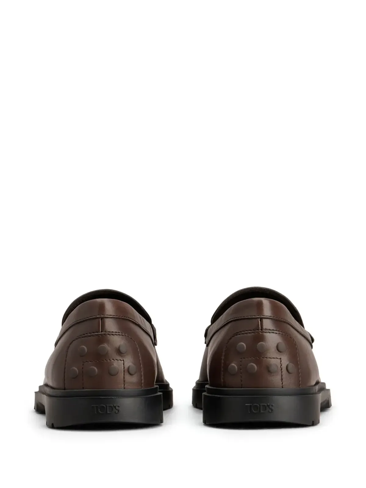 Tod's ロゴエンボス レザーローファー ブラウン - 画像3