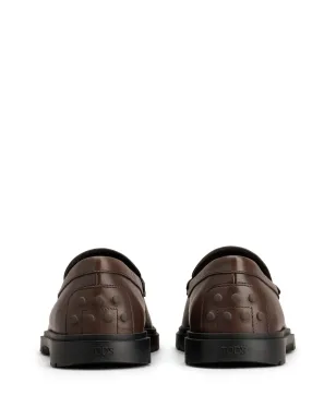 Tod's ロゴエンボス レザーローファー ブラウン - サムネイル3