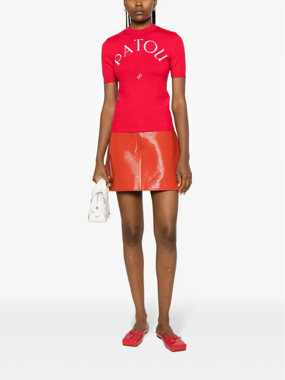 Patou インターシャ編みロゴ入りニットトップ - 画像2