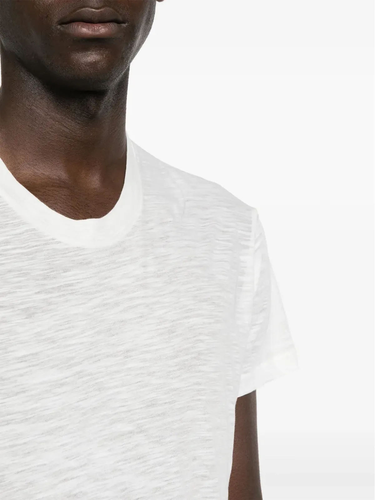TOM FORD クルーネック コットンブレンド Tシャツ ホワイト - 画像5