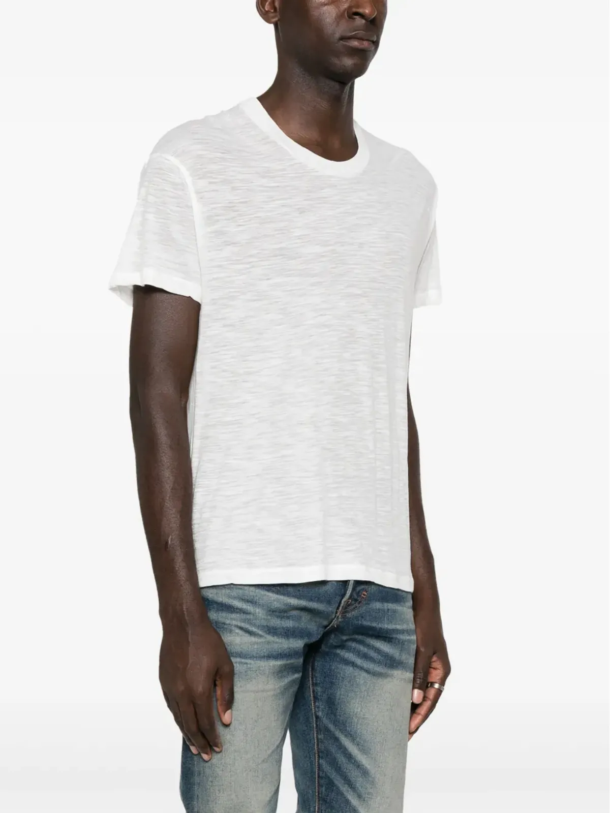 TOM FORD クルーネック コットンブレンド Tシャツ ホワイト - 画像3