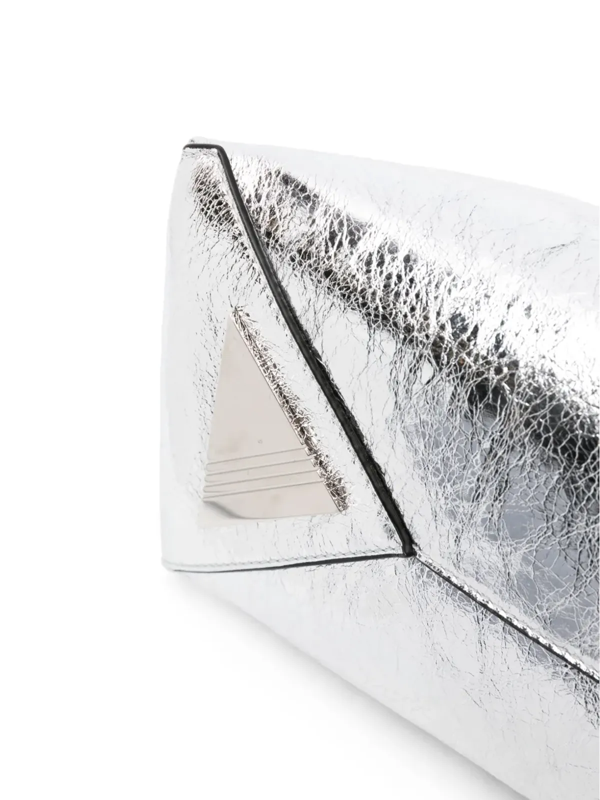 The Attico Day Off メタリックレザー クラッチバッグ - シルバー - 画像4