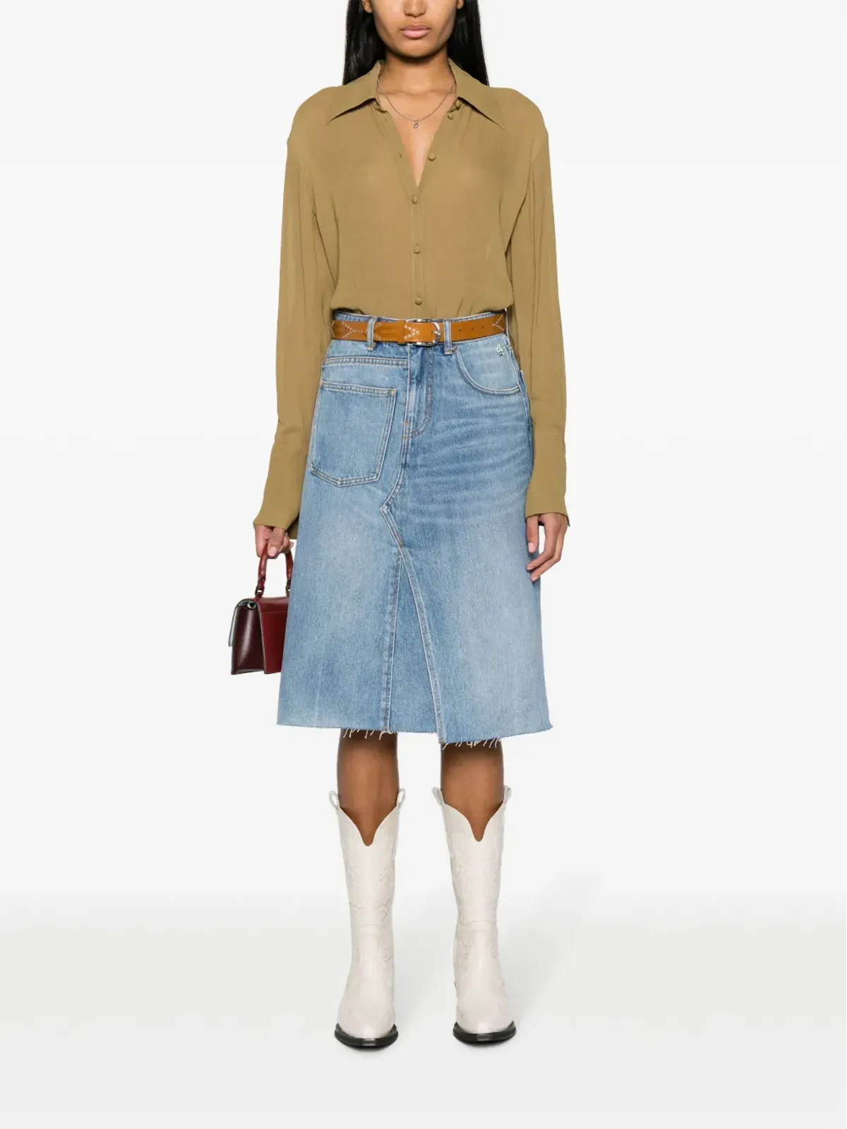 Tory Burch デコンストラクテッドデニムスカート - 画像2