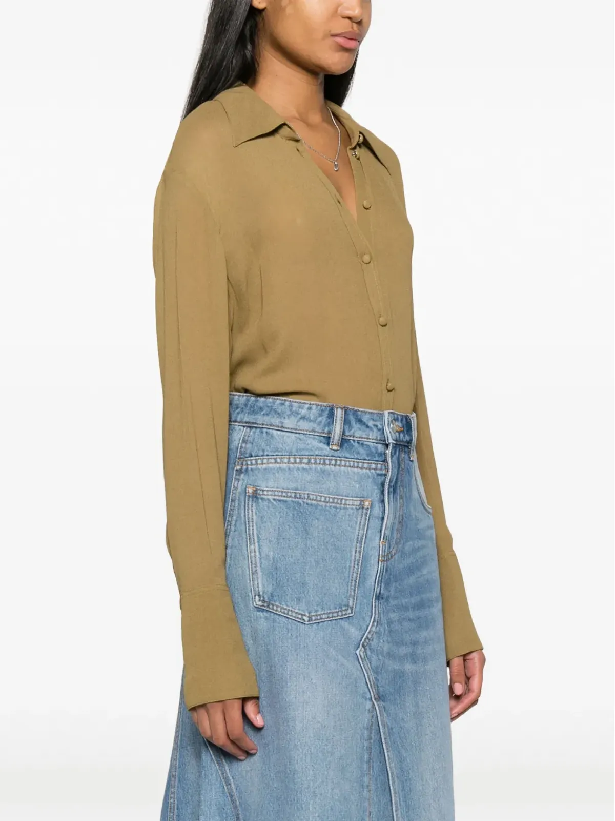 Tory Burch デコンストラクテッドデニムスカート - 画像3