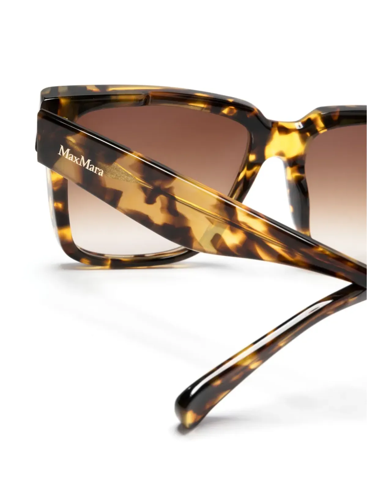 Max Mara Eyewear べっ甲調スクエアフレームサングラス - ブラウン - 画像3