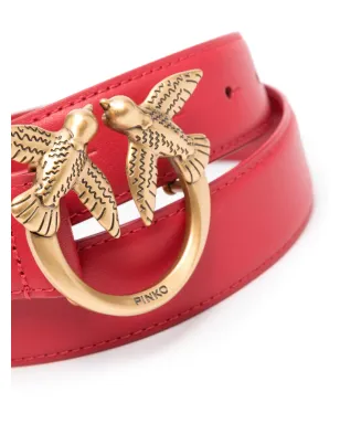PINKO Love Birds レザー ベルト - レッド - サムネイル2