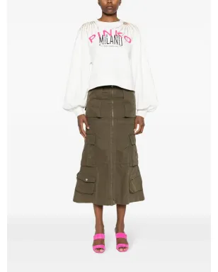 PINKO ロゴプリント クリスタル装飾 スウェットシャツ - ホワイト - サムネイル2