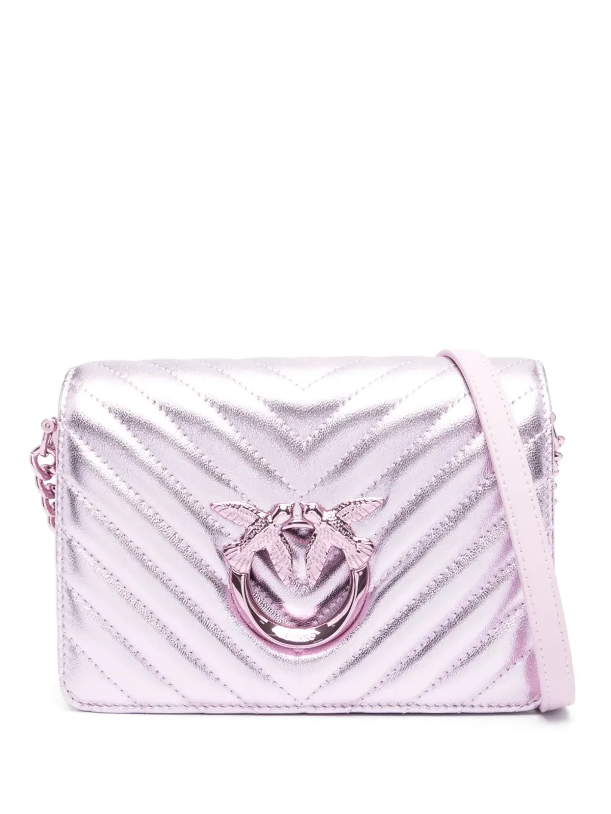PINKO マテラッセ メタリック クロスボディバッグ - パープル - 画像1