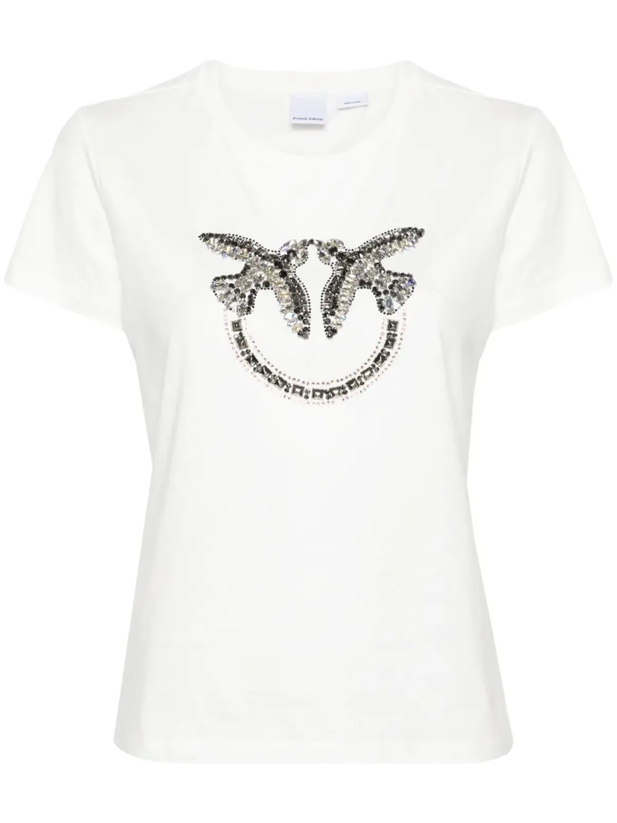 PINKO Love Birds コットンTシャツ - ホワイト - 画像1