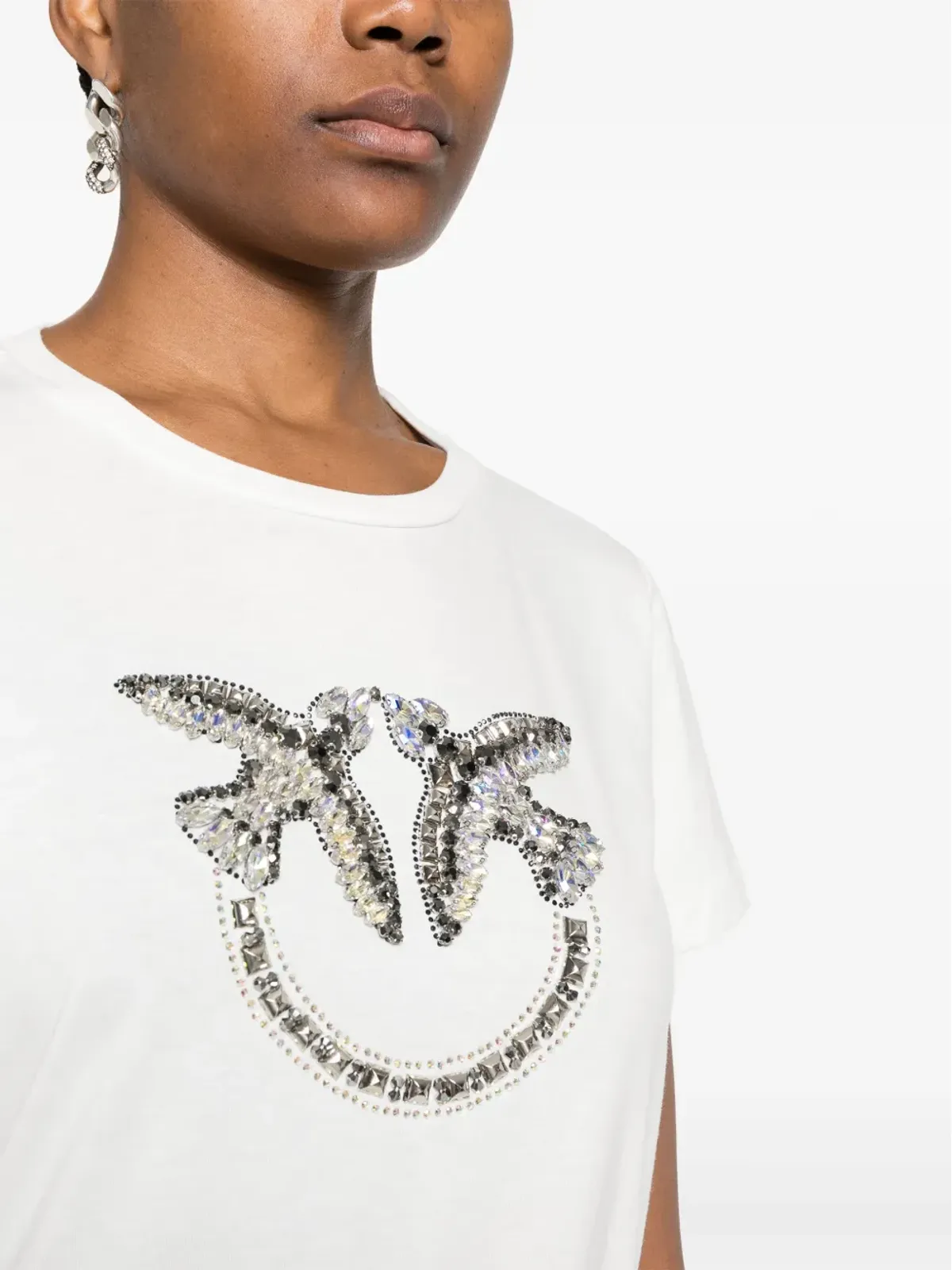 PINKO Love Birds コットンTシャツ - ホワイト - 画像5