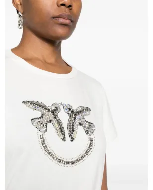 PINKO Love Birds コットンTシャツ - ホワイト - サムネイル5