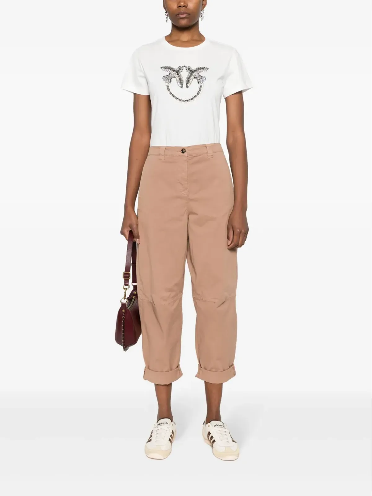 PINKO Love Birds コットンTシャツ - ホワイト - 画像2