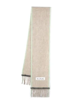 Acne Studios ロゴアップリケ付きフリンジスカーフ - サムネイル1