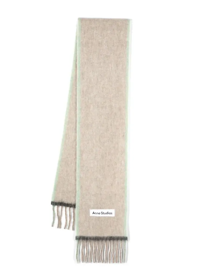 Acne Studios Acne Studios ロゴアップリケ付きフリンジスカーフの商品画像