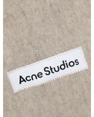 Acne Studios ロゴアップリケ付きフリンジスカーフ - サムネイル2