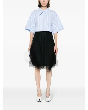 Viktor & Rolf ストライプ柄クロップドオーガニックコットンシャツ - サムネイル2