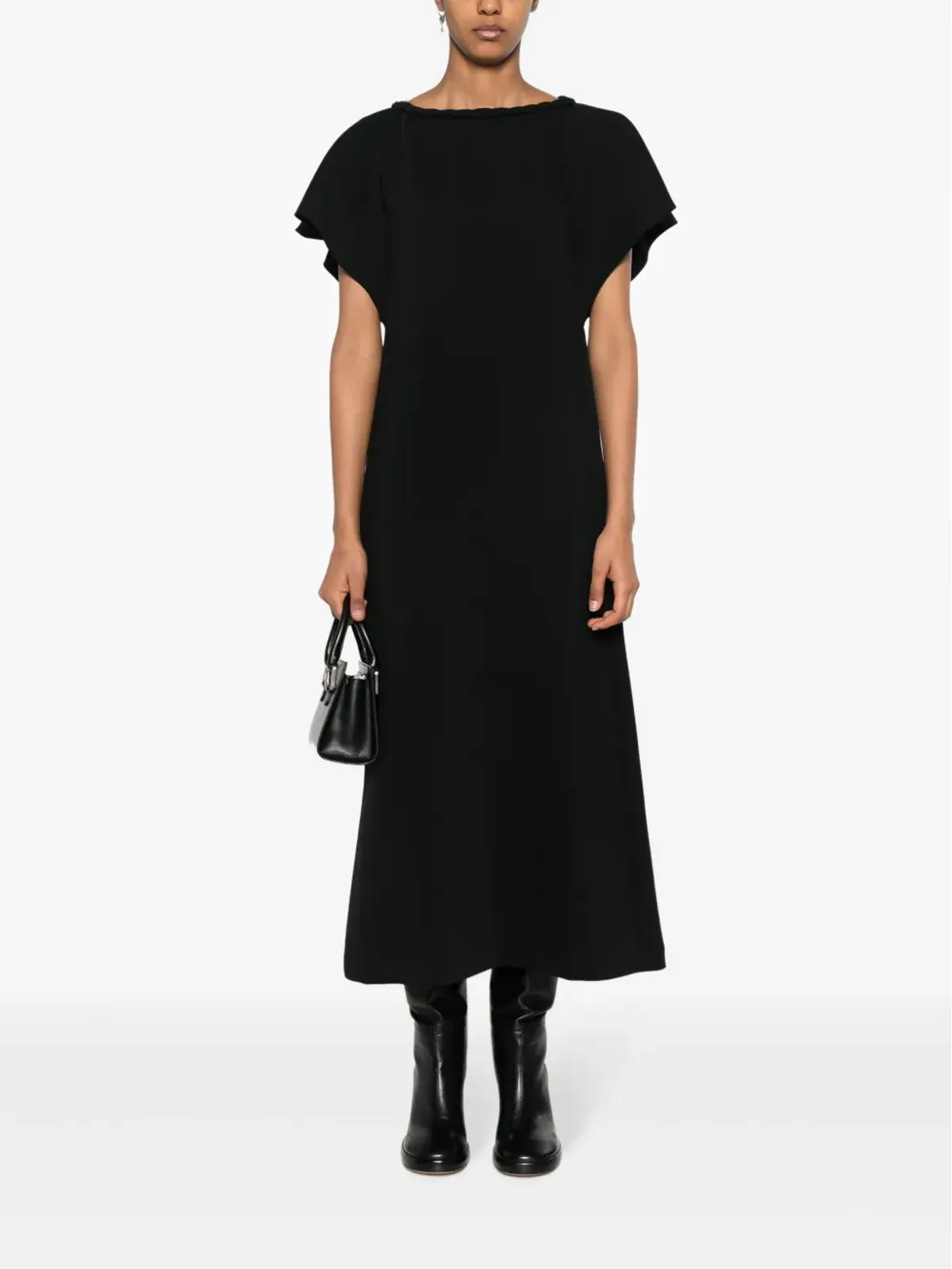 Viktor & Rolf 編み込みカラーのAラインドレス ブラック - 画像2