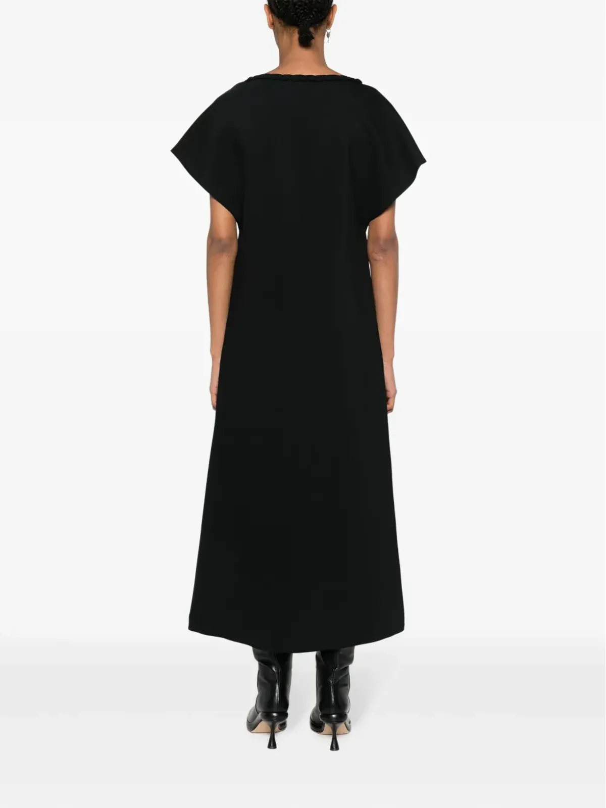 Viktor & Rolf 編み込みカラーのAラインドレス ブラック - 画像4